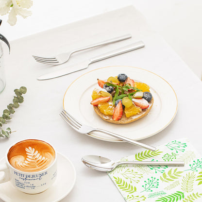 KINGSTONE Silverware Set with Serving Utensils, 45-Piece Forged Flatware Set Cutlery Set Premium Stainless Steel, Service for 8, for Kitchen, Home, Wedding, Party, Mirror Polished and Dishwasher Safe