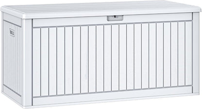 YITAHOME 260 Gallon Extra Large Deck Box, Double-Wall Resin Outdoor Storage Box with Flexible Divider for Patio Cushions Pool Supplies Garden Tools, 1000lbs Load Capacity, Lockable&Waterproof (White)