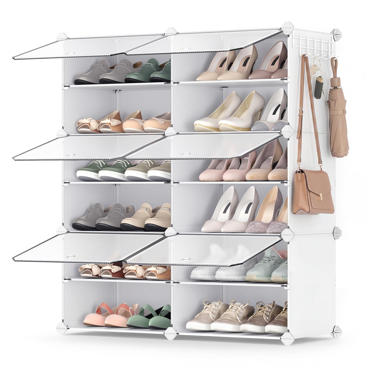 SONGMICS Shoe Rack Organizer, 6-Tier Shoe Storage Cabinet for Closet and Entryway, Holds 24 Pairs