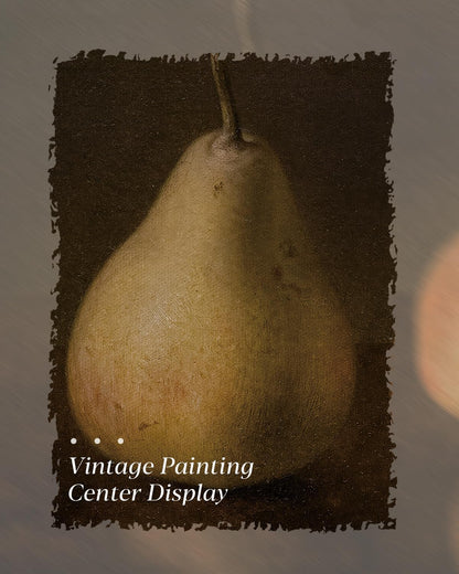 HUARCEY Gold Framed Vintage Wall Art for Living Room, Pear Fruits Painting Prints Shelf Decor for Kitchen, Aesthetic Bedroom Wall Art Decor, Christmas Gift for Friends or Family (Two Pears 12"x16")