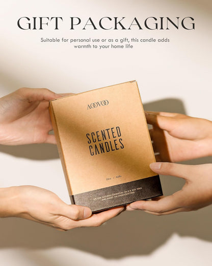 AOOVOO Lavender Amber Candles - 22 oz Scented Candles, Aromatherapy Candle, Soy Candle for Home Scented