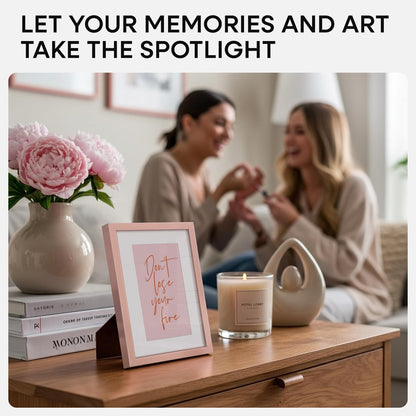 Homeforia Rose Gold 4x6 Picture Frame, High End Metal 4 x 6 Frames with Mat 3 x 5 for Print, 4by6 Desk Frame Matted to 3x5 inch Photo, 4 by 6 Wall or Tabletop Frame, Tempered Glass, Wall Kit, Set of 1