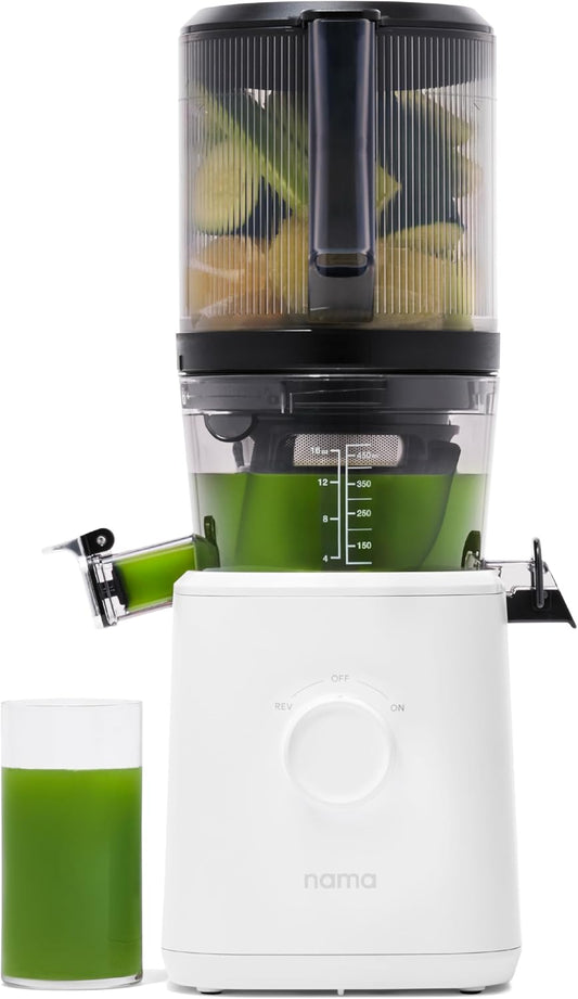 Nama J2 Cold Press Juicer – Self Feeding for Hands-Free Operation with Wide Mouth Hopper for Whole