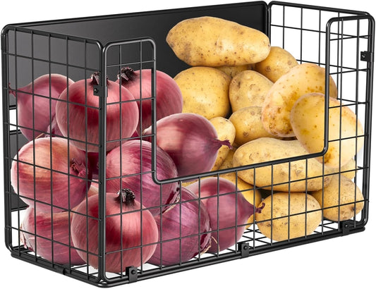 Magnetic Shelf for Fridge, Fruit Potato & Onion Storage Bins, Pantry Organizers & Storage, Large Container Magnetic Basket for Refrigerator, Kitchen Counter, Cabinet, Magnetic Fridge Organizer