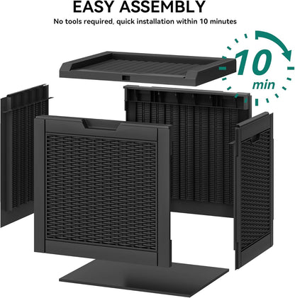 YITAHOME 32 Gallon Outdoor Storage Box, Water Resistant Resin Deck Box, Indoor Outdoor Lockable Storage Container for Patio, Garden, Cushions, Tools, Equipment (Black)