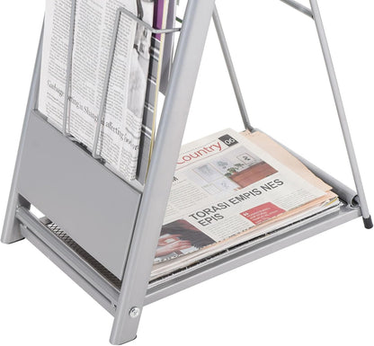 PATIKIL Detachable Magazine Display Racks Floor Standing 10 Layers Brochure Stand Catalog Literature Holder for Hotel, Exhibition, Office