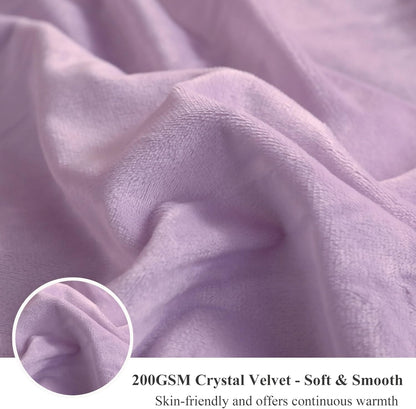 XeGe Luxury Faux Fur Bed Blanket, Soft 60x90 Lavender Fluffy Throw, Shaggy Plush Decorative Couch Blanket, Cute Furry Fuzzy Throw for Bed Bedroom Living Room Light Purple, 60x90