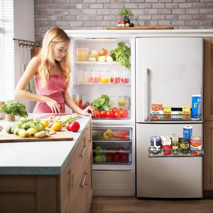 Bruda 2 Pack Large Magnetic Shelves Spice Rack Organizer for Washing Machine, Fridge, Refrigerator, Oven, Coffee Maker, Metal Peg Board 009