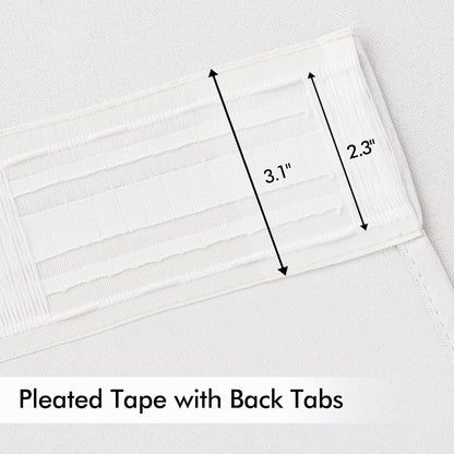 MIULEE Pure White Back Tab Light Blocking Curtains 63 Inch Length 2 Panels Set for Living Room Bedroom Privacy, Rod Pocket/Pinch Pleat Thermal Insulated Room Darkening Pleated Blackout Drapes