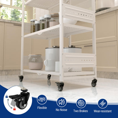 WORKPRO 5-Tier Folding Shelf, No-Assembly Metal Storage Rack with Wheels, 750 lbs Capacity (with