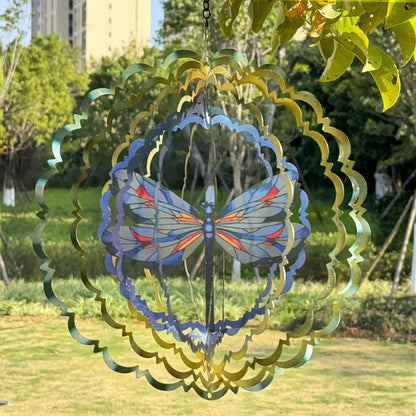 Wind Spinners Outdoor Dragonfly Decorations - Birthday Gifts for Women Mom Grandma, Hanging Wind Spinner 12 inch 3D Wind Sculptures for Garden Decor for Outside, Patio, Yard, Outdoor