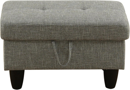 Ottoman Rectangular Storage Ottoman Bench, Flannel Footrest Stool Footstool with Lid for Living Room, Bedroom, Entryway, Gray, 28.5"x19"x17.5"