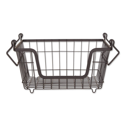 DII Metal Wire Utility Storage Bin, Small, 11x11x6", Black