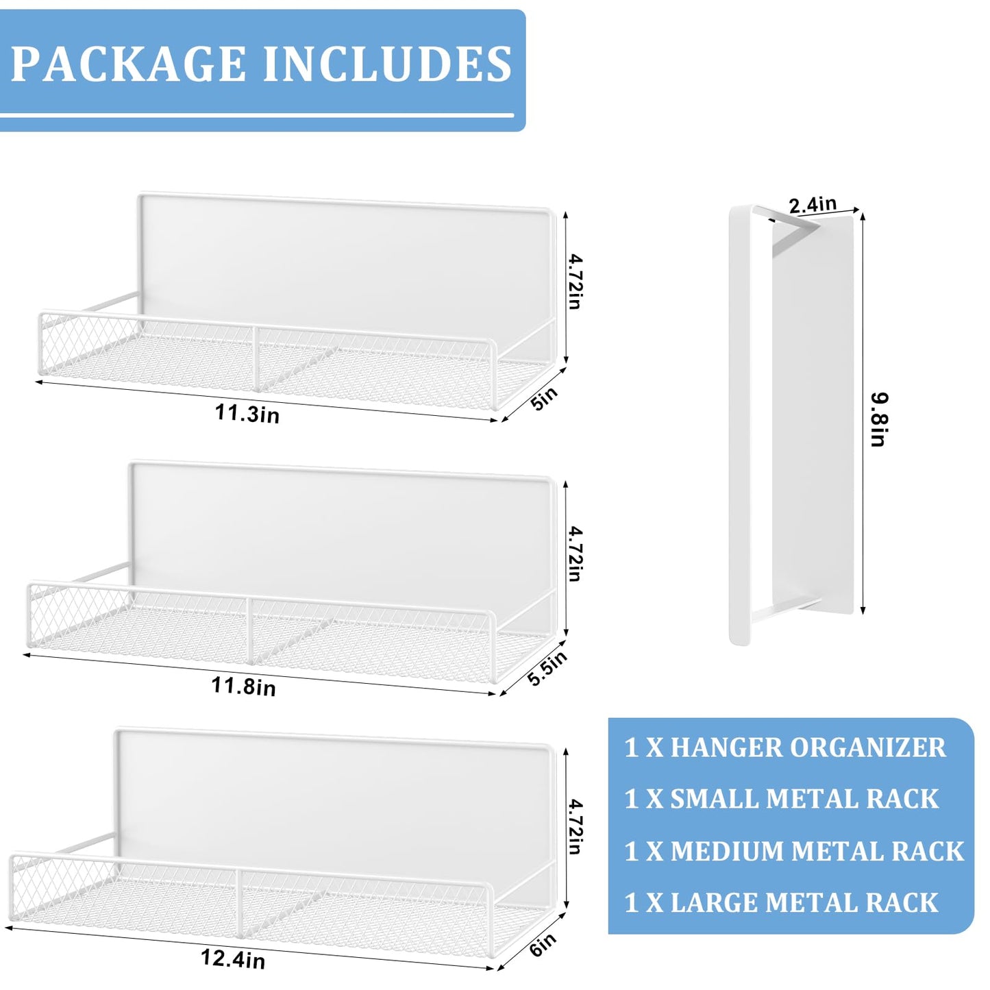 DTUQYX Magnetic Shelf for Washing Machine 4-Pack: Widen Magnetic Laundry Organizer (5"-6") with
