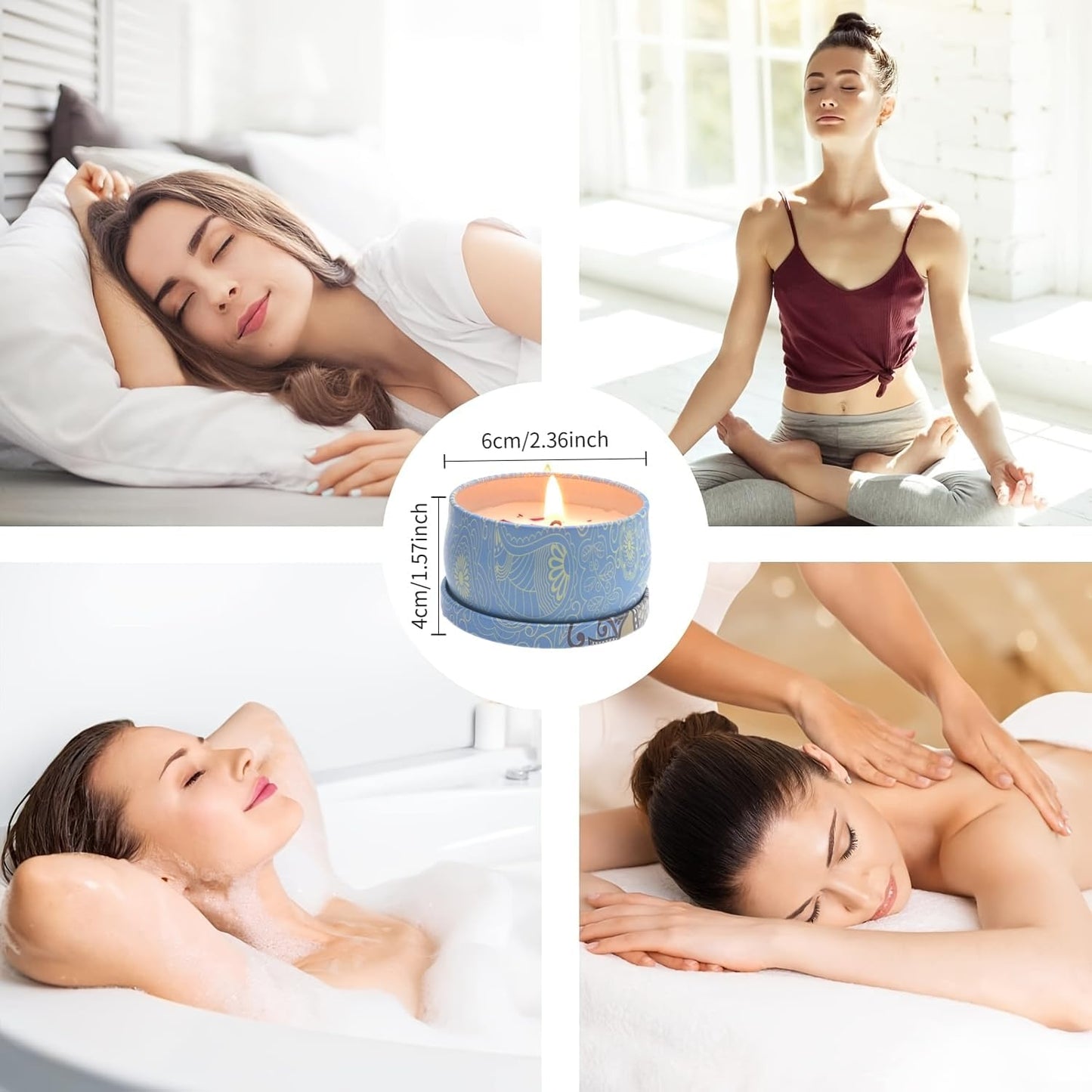 Aromatherapy Soy Candles Gift Set for Women ??4 Pack Scented Candle Set with Lavender, Rose, Jasmine & Freesia, Relaxing Stress Relief Gifts, Mother?™s Day, Christmas,Small Candles for Gifts