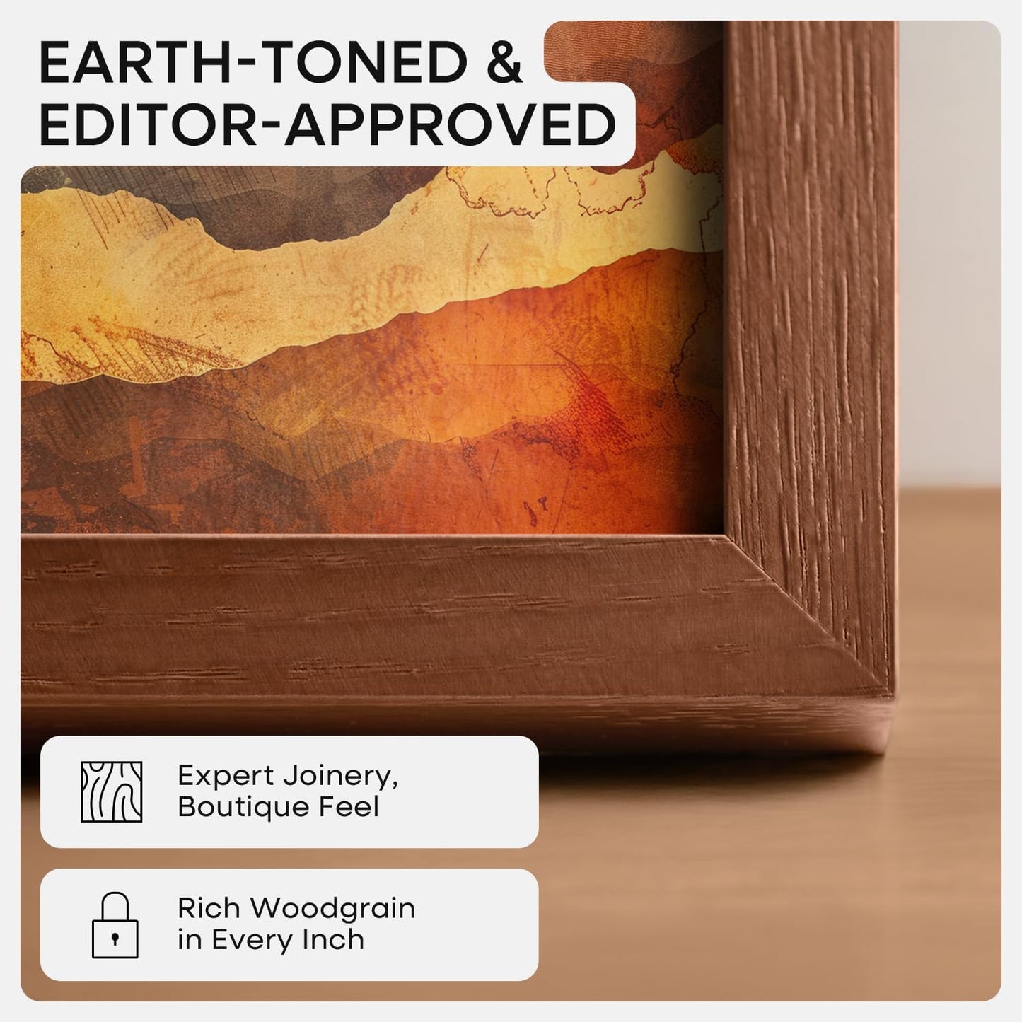 Homeforia A5 Picture Frame Brown, High-End Dark Oak 5.8x8.3 Wood Frame Matted to 4.1x5.8 inch Photo, A5 Size Walnut Wooden Frames with Mat A6 Print, 5.8 x 8.3 Frame, Tempered Glass, Wall Kit, Set of 1