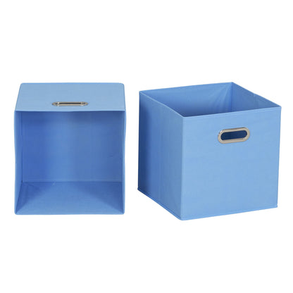Household Essentials 6 ct Open Fabric Cube Storage Bins, Carolina Blue