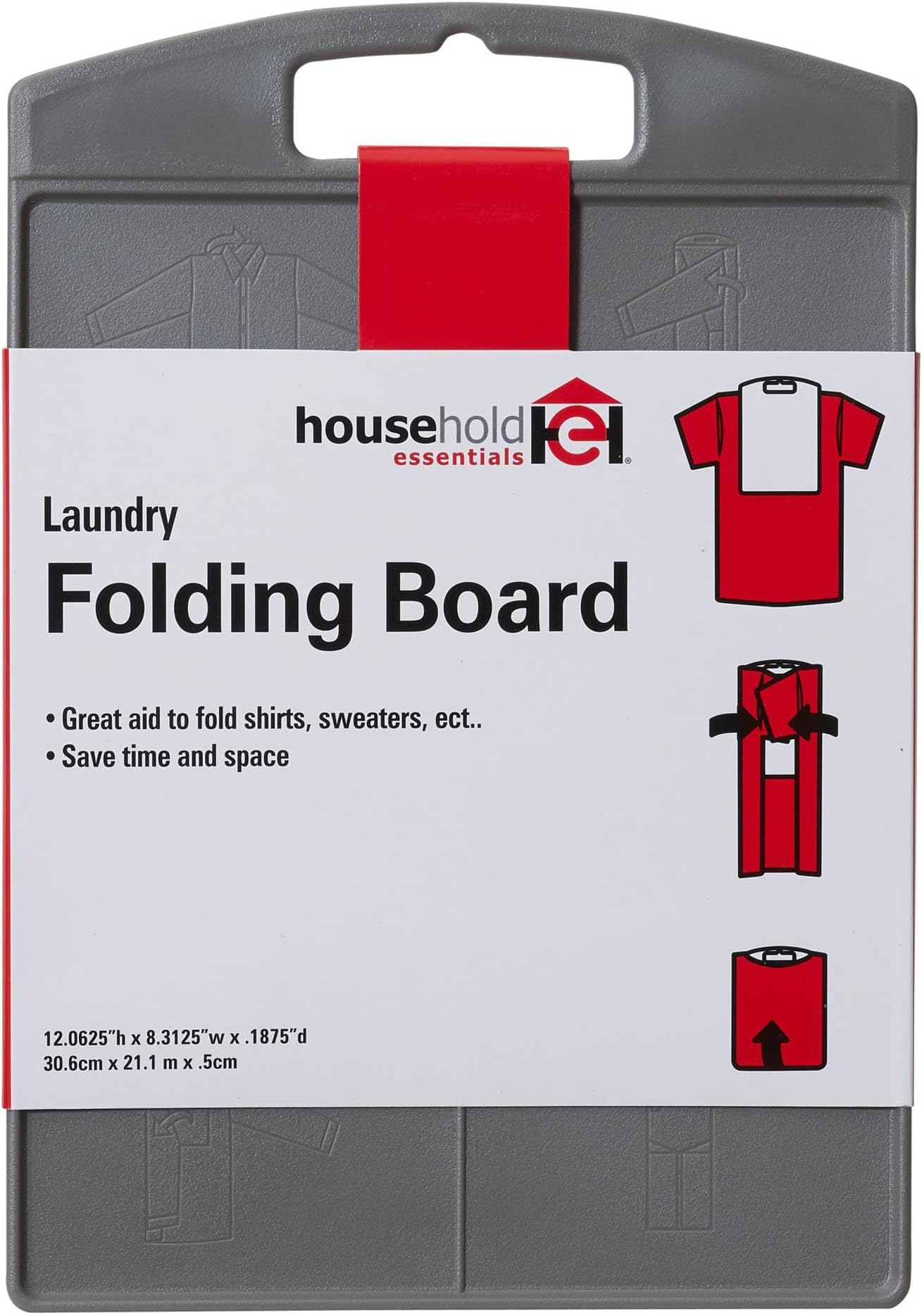 Household Essentials Shirt Folding Board for T-Shirts, Polos & Dress Shirts, Space Saving Laundry