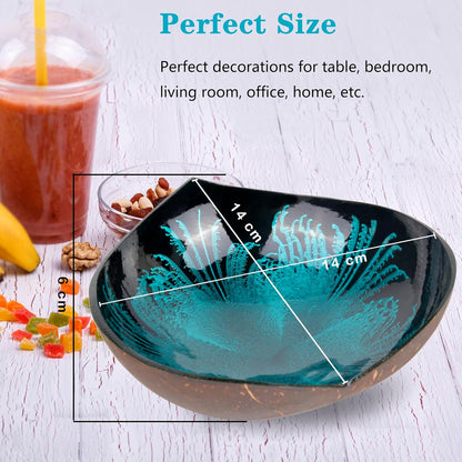 Coconut Bowls Decorative Candy Dish - Heart Acai Bowl, Natural Wooden Candy Dish, Key Bowl Holder for Entryway Table, Yogurt Smoothie Nuts Dessert Container, Rice Fruits Dry Snack Storage Shell Bowls