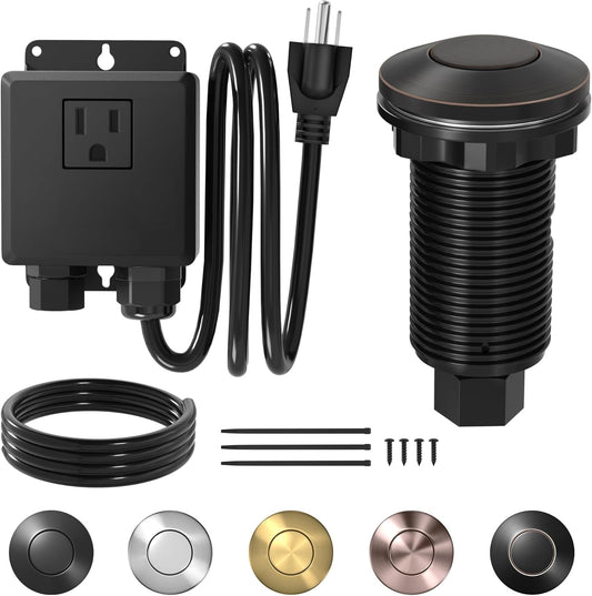 Joinfworld Garbage Disposal Air Switch Kit Waterproof Garbage Disposal Button Kit with Long Garbage