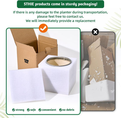 Ceramic Plant Pots with Drainage Holes and Saucers, Round White Flower Pots for Indoor Plant, Diameter 3.3/4.3/5.5 Inches Small Flower Planters Set of 3