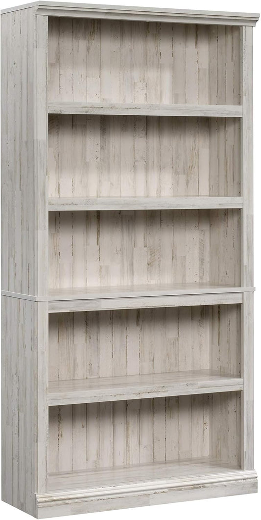 Sauder 5 Tier Book Shelf Wooden Bookcase Multipurpose Bookshelf for Home Office, Living Room, in