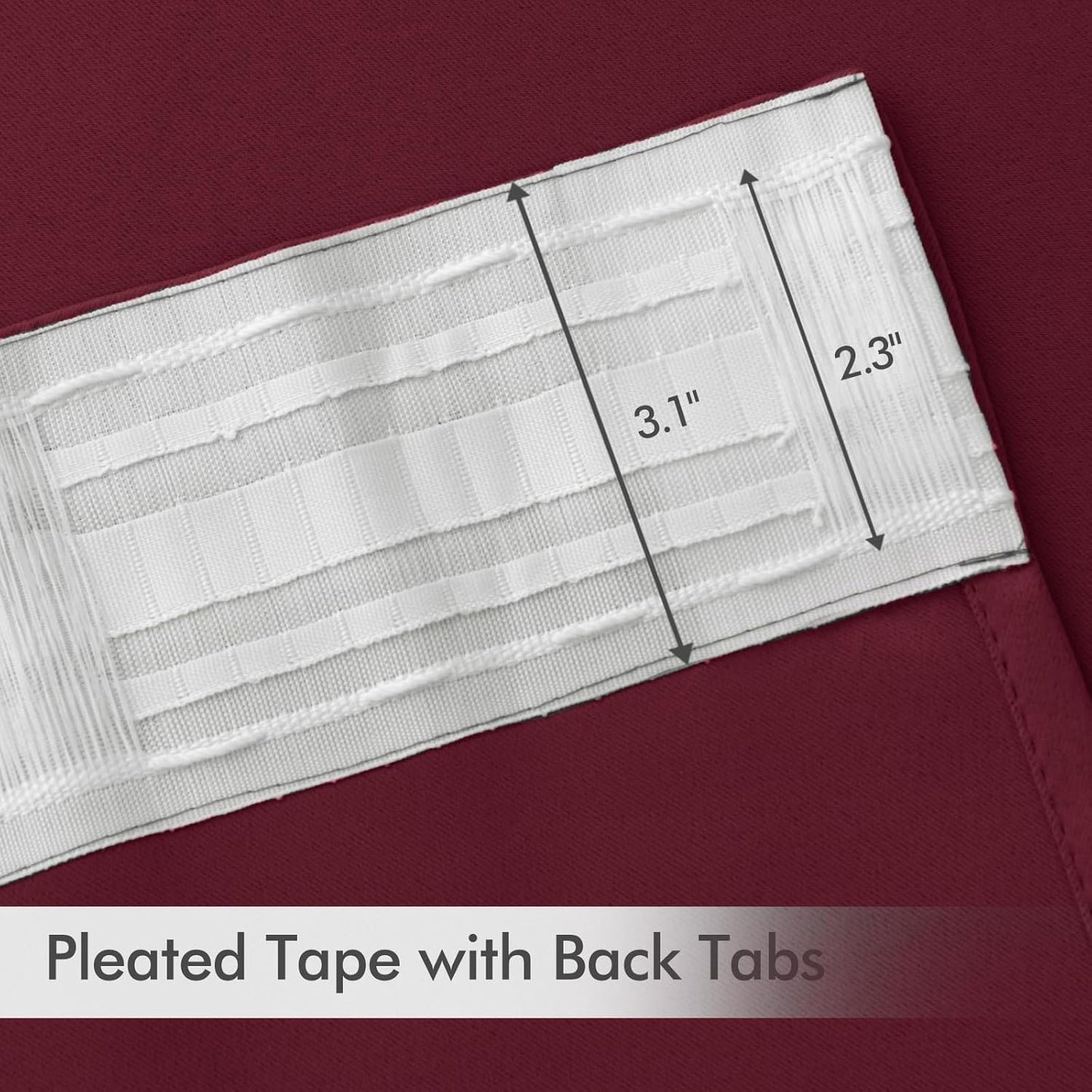 MIULEE Wine Red Back Tab Blackout Curtains 84 Inch Length 2 Panels Set for Living Room Bedroom Privacy, Rod Pocket/Pinch Pleat Thermal Insulated Room Darkening Pleated Light Blocking Drapes