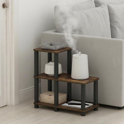 Furinno Turn-N-Tube Storage Shelves, 3-Tier Ladder Book Shelf with Open Frame Design, 3-Cube