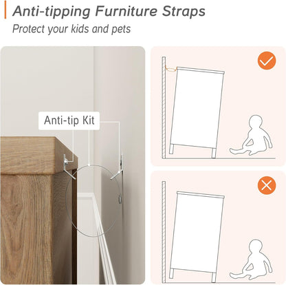 WAMPAT Oak Dresser for Bedroom with 9 Drawers, Kids Dressers with Wide Chest of Drawers, Mid Century Modern Wooden Closet Storage Organizer, Large Wood Dressers for Living Room, Nursery, Hallway