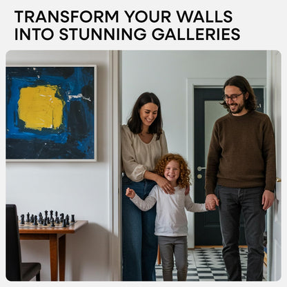 Homeforia 24x24 White Picture Frame, High End Oak 24 x 24 Square Wood Frames with Mat 20 by 20 inches Photo, 24by24 White Wooden Poster Frames Matted to 20x20 Print, Tempered Glass, Wall Kit, Set of 1