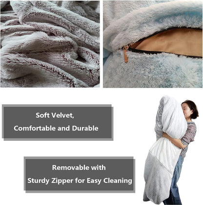 Big Huge Giant Bean Bag Chair for Adults, (No Filler) Bean Bag Chairs in Multiple Sizes and Colors Giant Foam-Filling Required- Machine Washable Covers, Double Stitched Seams (Leather Pink,7FT)