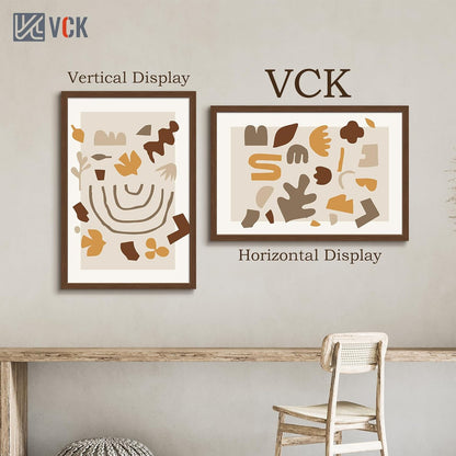 VCK 24x36 Brown Poster Frame 3 Pack, Wood Picture Frame with Exclusive Wood Grain, Wall Mounting Hanging