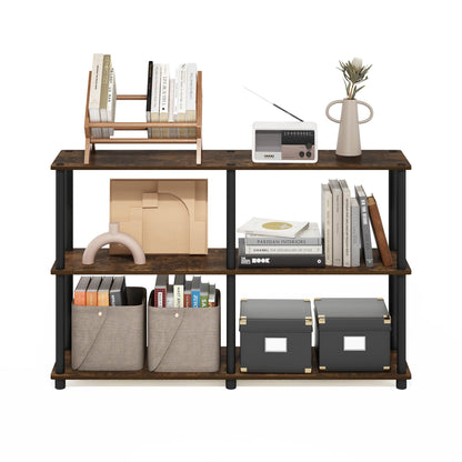 Furinno Turn-N-Tube Storage Shelves, 3-Tier 47.4 Wide Book Shelf, Corner Shelf, Toolless Open