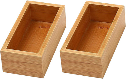 YBM Home Bamboo Drawer Organizer Storage Box for Kitchen Drawer, Junk Drawer, Office, Bedroom