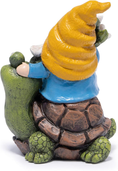 Hodao Spring Garden Gnome Decoration Flower Animal Ornaments Decor Gifts Spring Gnomes for Garden Decorations Summer Elf Figurine Gifts for Mom Outdoor Decor (Yellow)