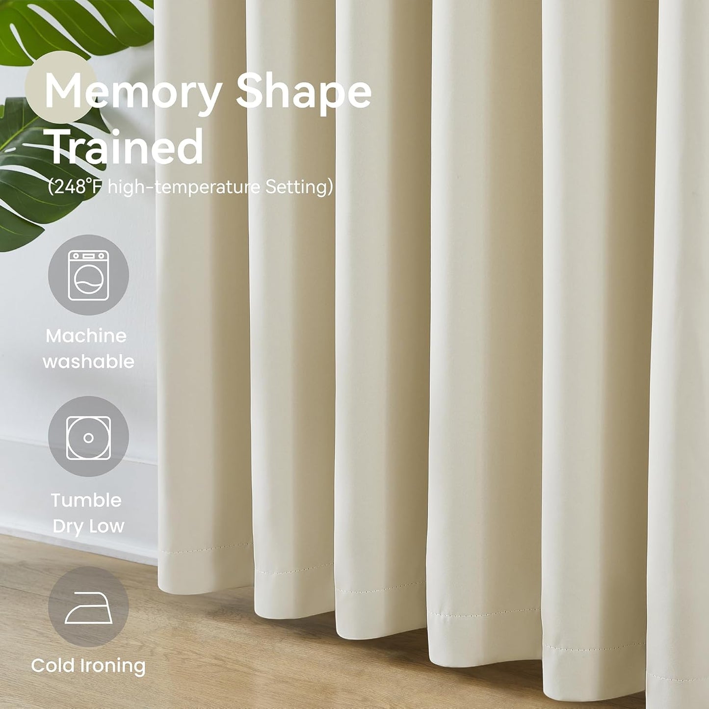 KangBang Soft Cream 92 Inch Pinch Pleat Curtains Room Darkening Luxury Modern Decor for Nursery Bedroom, Pinch Pleated Privacy Assured Window Curtains for Living Room with Hooks,40x92 Inch,2 Panels