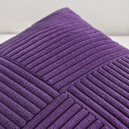 Fancy Homi 2 Packs Purple Lumbar Decorative Throw Pillow Covers 12x20 Inch for Living Room Couch Bed, Farmhouse Boho Home Decor, Soft Striped Corduroy Rectangle Accent Cushion Case 30x50 cm