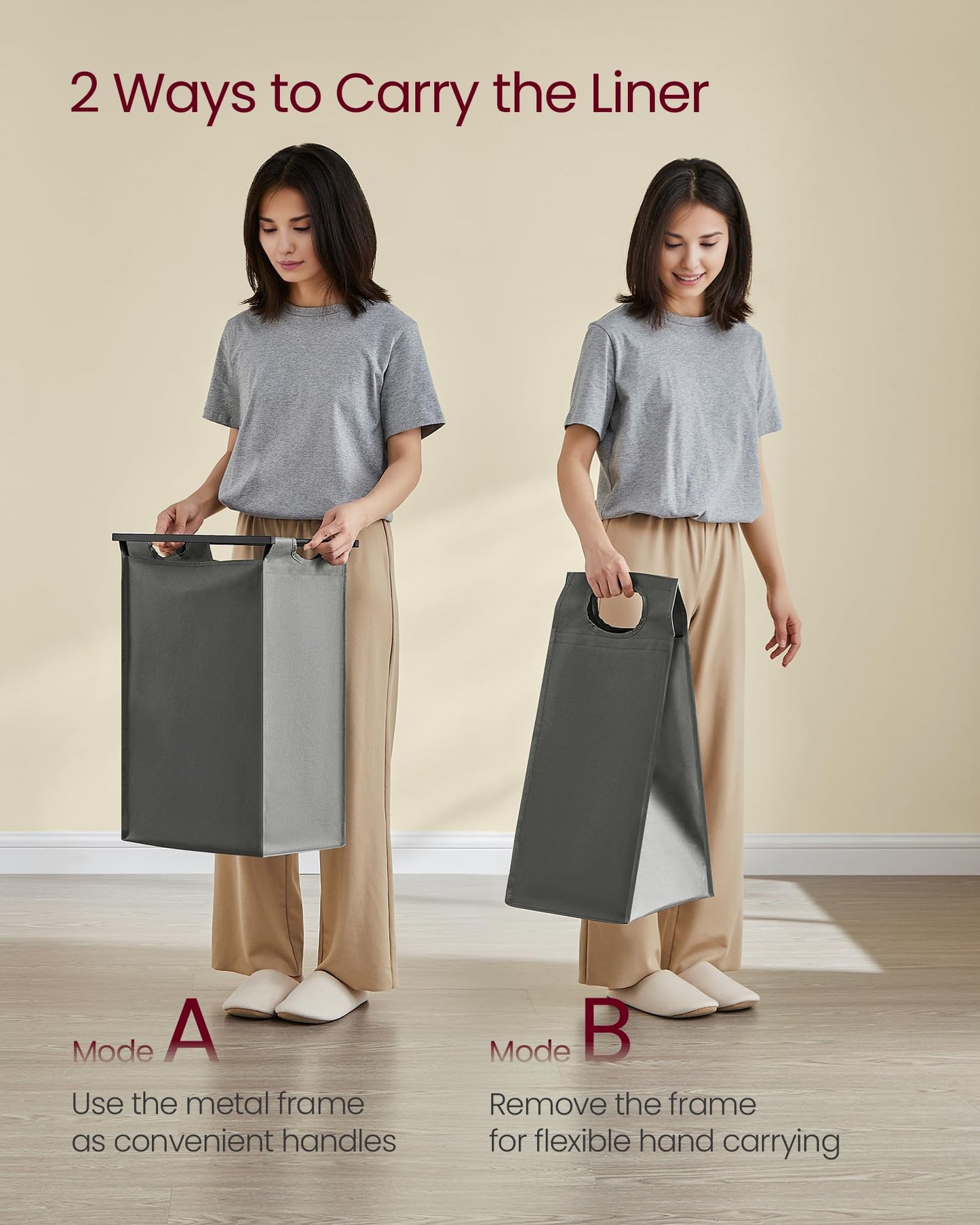 VASAGLE Laundry Hamper, Laundry Basket, Laundry Sorter with 4 Pull-Out and Removable Bags, Shelf