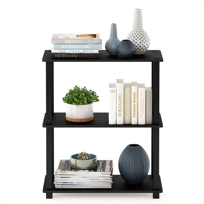 Furinno TURN-S-TUBE Storage Shelves, 3-Tier Book Shelf, Corner Shelf, Toolless Open Shelves, for