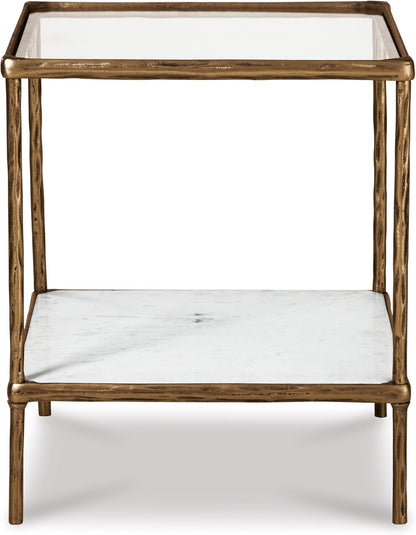 Signature Design by Ashley Ryandale Contemporary Accent Table, Antique Brass Finish