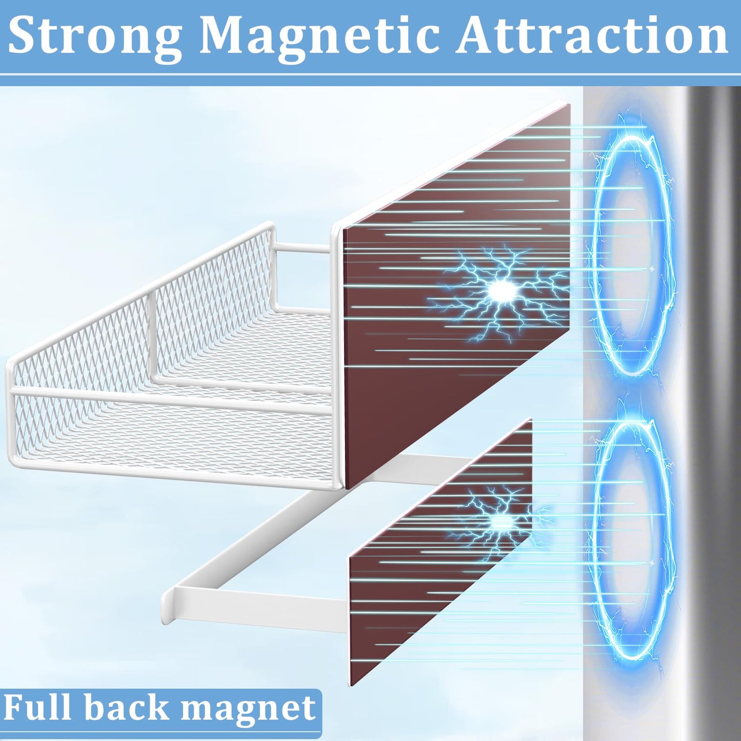 DTUQYX Magnetic Shelf for Washing Machine 4-Pack: Widen Magnetic Laundry Organizer (5"-6") with