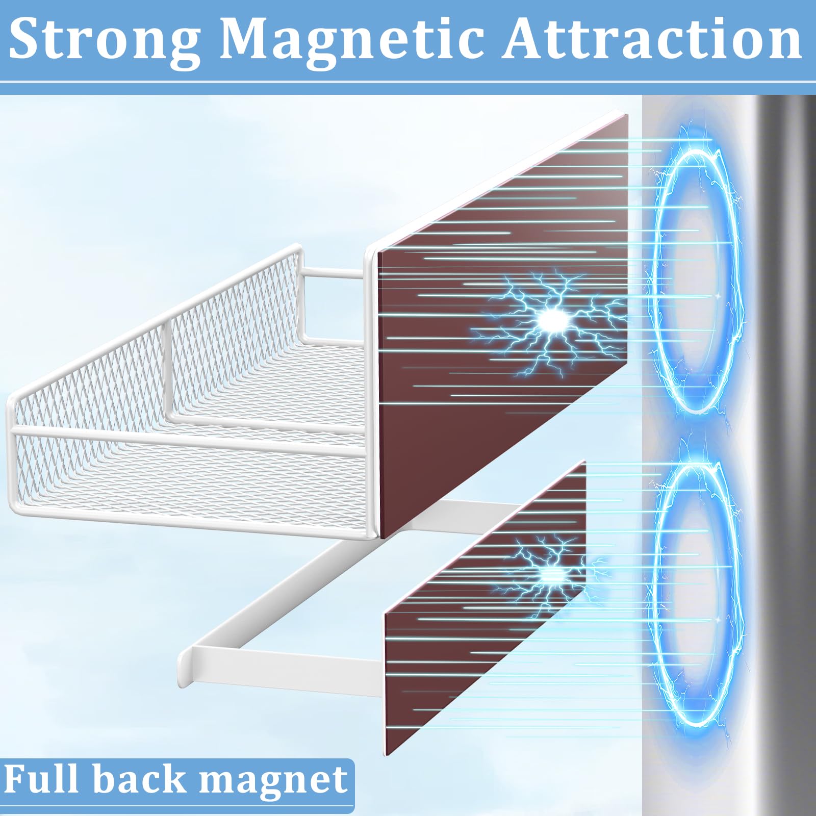 DTUQYX Magnetic Shelf for Washing Machine 4-Pack: Widen Magnetic Laundry Organizer (5"-6") with