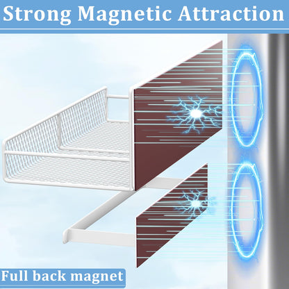 DTUQYX Magnetic Shelf for Washing Machine 4-Pack: Widen Magnetic Laundry Organizer (5"-6") with