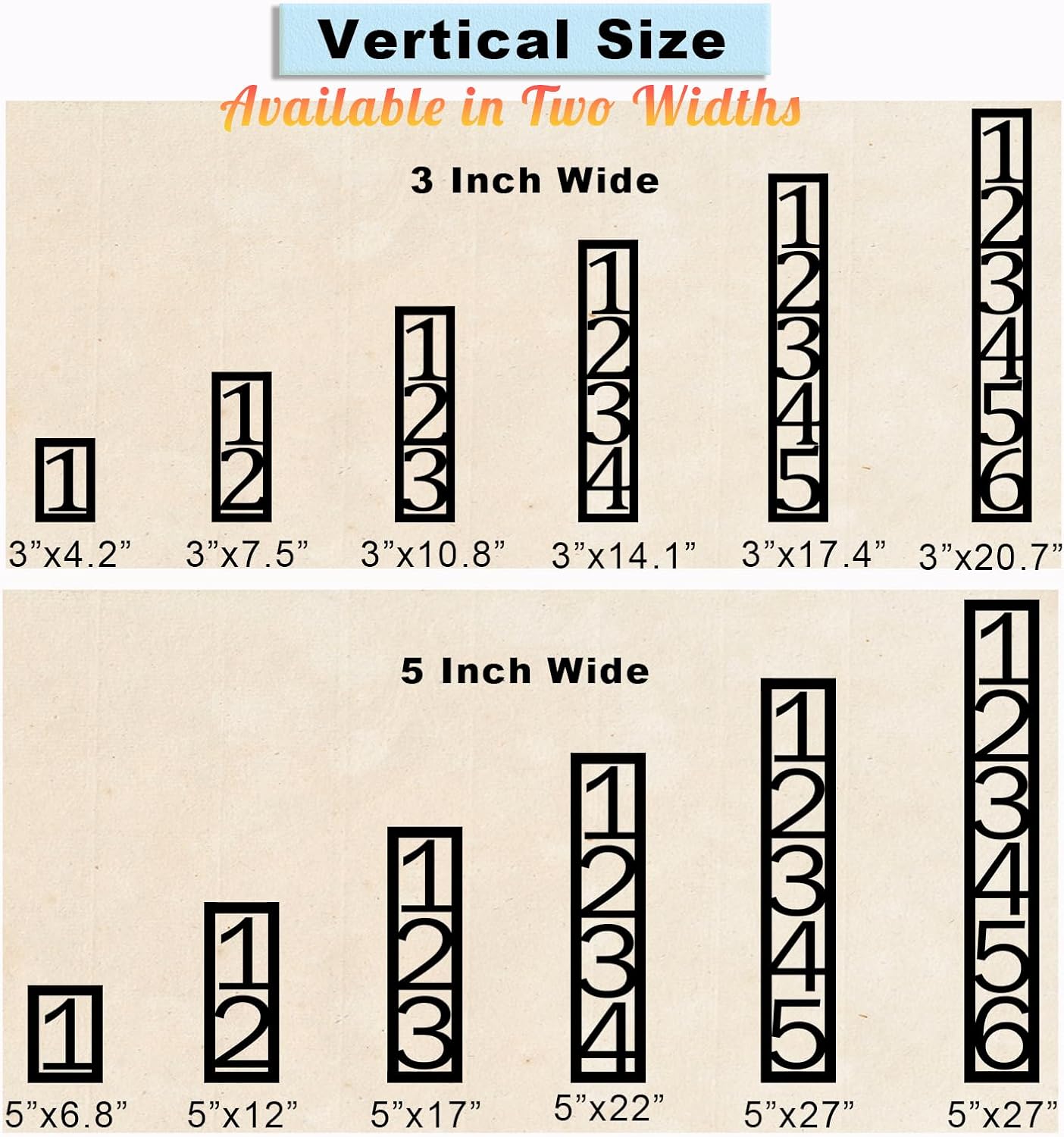 Custom Metal Modern House Number Sign for Outside - Personalized Vertical Outdoor Street Number Sign Address Number Plaque - Wall Art Decor Unique Handmade New Home Gift Housewarming Gift