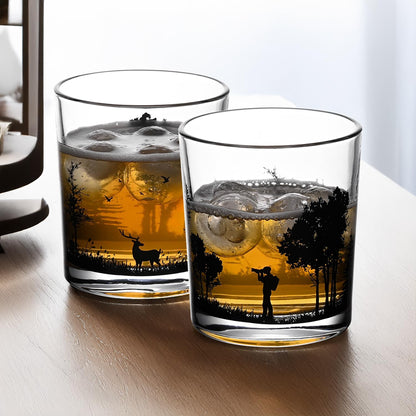 Old Fashioned Whiskey Glasses, Stemless Wine Glasses with Gift Box, 10Oz Rocks Glass for Scotch Cocktail Bourbon Vodka Liquor, Unique Gifts for Dad, Husband, Father's Day, Anniversary
