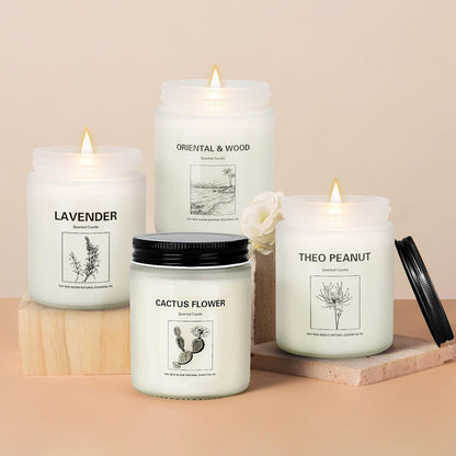 Candles for Home Scented,Lavender Candle Gifts Set,Made with Natural Soy Wax & Essential Oils, 6 Pack 42 Oz Candles Gifts for Women, Ideal for Birthday, Valentine's Day, Thanksgiving