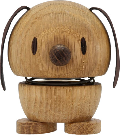 Hoptimist Dog Oak Bimble, Woody Brown, Home Decor Ornament - Danish Design, Wood W/Metal Spring, Small- Creates Cheerful Movement