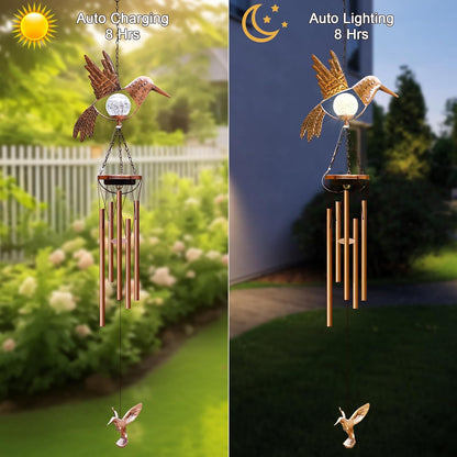 Wind Chimes Outdoor Indoor Decor: Birthday Gifts for Mom Grandma - Outside Lights for Garden Yard Patio Porch (Hummingbird)