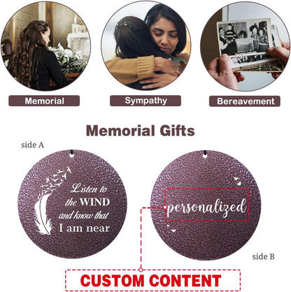 ASTARIN 36" Large Deep Tone Personalized Sympathy Wind Chimes, Memorial Wind Chime for Loss of Mother Father Loved One, Angel's Feather Bereavement Gifts Decor Outdoor Patio Garden(Produced in USA)