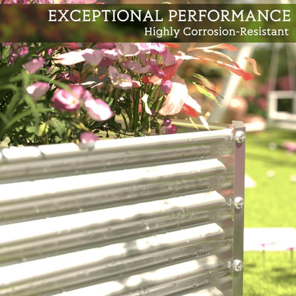 2 Pack 8x4FT Tall Galvanized Raised Garden Bed Outdoor,Metal Garden Bed for Vegetables,Steel Raised Beds for Gardening,Above Ground Garden Box for Flower-Y2G